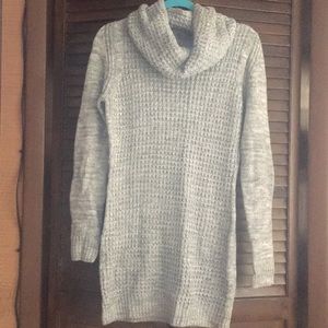 Gray turtleneck sweater dress